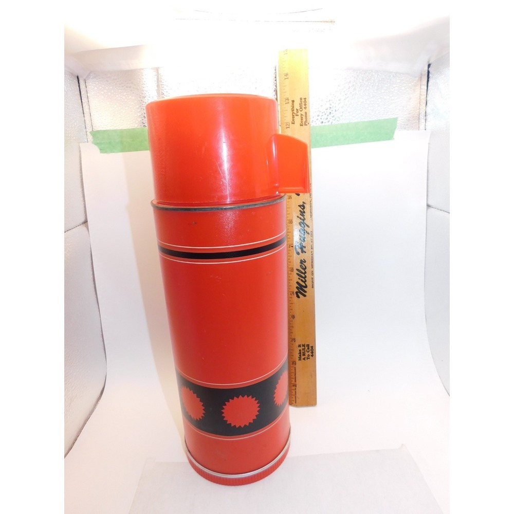 RARE Vintage Aladdin's Economy Thermos 43B Red Sunburst